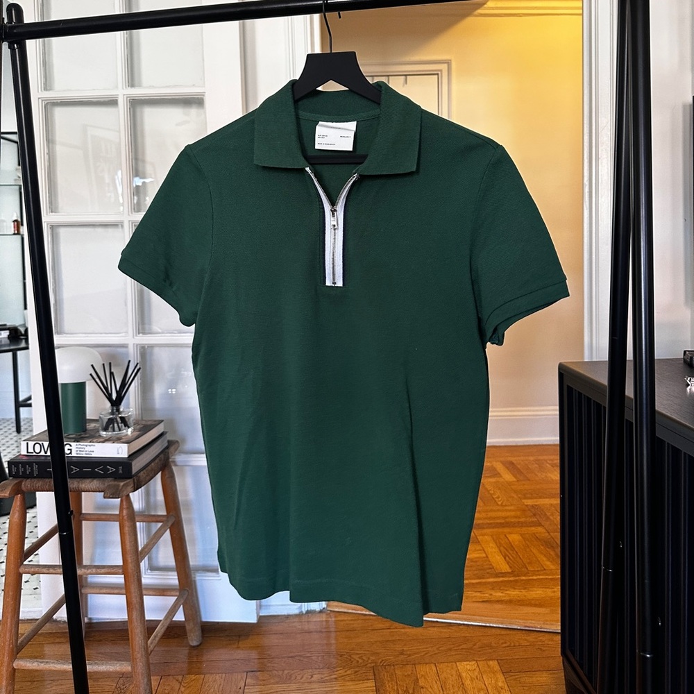 Mango polo with zipper detail size S